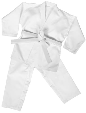 BESPORTBLE Karate Uniform Set Heavy-duty White Karate Suit with Pants and Belt and Adults Taekwondo Training Martial Arts Apparel M