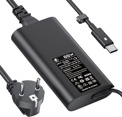 Chargeur USB C 65W Alimentation pour Dell Latitude 5320 5420 5430 5440 5450 5520 5530 5540 5550 7420 7430 7440 7330 7340 e5430 Inspiron 14 16 7620 Chromebook 3100 XPS 13 Type C Adaptateur LA65NM190