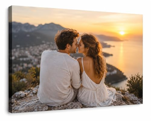 Pet-Jos Foto auf Leinwand mit eigenem Bild – Personalisierter Leinwanddruck auf Keilrahmen – Individuelles Wandbild als Fotogeschenk – Brillante Farben und Premium Qualität (Horizontal, 120 x 80 cm)
