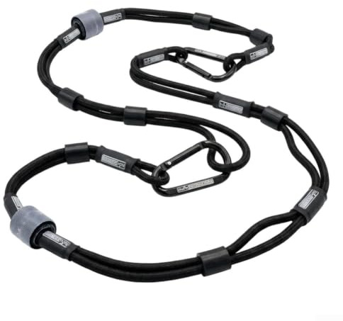 Marine Mooring Rope 1.5m With Hooks, Adjustable Bungee Cord, For Kayak Poles, UV Resistant Cargo Strap, For Camping RV Motorcycle Gear(black)