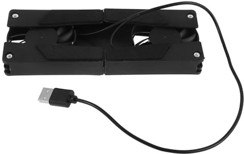 Soporte de Enfriamiento para Portátil Gaming de Plástico Negro | Base Plegable para Escritorio de Oficina, Gran Ventilación y Patas Antideslizantes, Uso Portátil