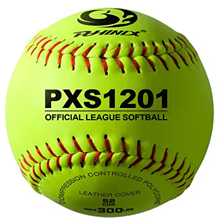 PHINIX Slow-Pitch Softballs Professional Quality Practice Competitions 11 & 12 Options (COR .52 / Comp.300) (12 Inch Box of 12)