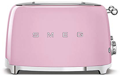 Smeg TSF03PKUK 4 Slice Toaster, Extra Wide Slots, 3 pre set programmes, Pink