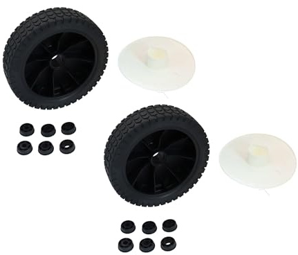 SECURA 2x Rasenmäherrad Rad Universalrad Ersatzrad Elektro/Benzin Rasenmäher 200mm Ø