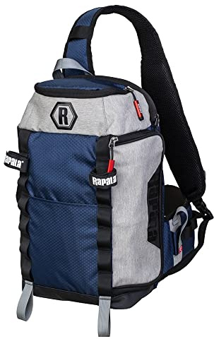 Rapala Countdown Sling Bag 42 x 25 x 13 cm – lockväska för beten – väska för beten – gummifiskefäck – fiskeväska för gummifiske, grå, grå, modern