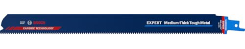 Bosch Professional 1x Expert ‘Medium-Thick Tough Metal’ S 1255 HHM Säbelsägeblatt (für Zäher Stahl, Edelstahlbleche, Länge 300 mm, Zubehör Säbelsäge) | für Zäher Stahl, Edelstahlrohre, Länge 300 mm, Professional Zubehör Säbelsäge