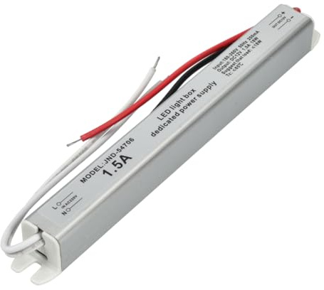 Jandei - Transformateur d'Alimentation 110/220V AC à 12V DC 18W 1,5A, Installation Intérieure IP20, pour Bande LED, Néon ou Appareils Basse Tension