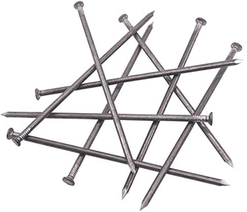 SKIR'CO (40 piezas) Clavos de construcción de acero 6,0 x 200 mm, cabeza redonda plana, clavos de alambre comunes multiusos para madera