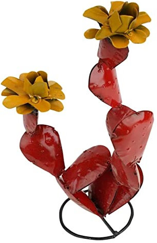 BONNYT Statue Art Métal Cactus Sculpture Jardin Patio Cour Décoratif Nordique H9y1 Utilisation Intérieure/Extérieure CAC Métal Coloré Nature Rustique Montage sur Table Patinée