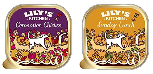 Lily's Kitchen Coronation Chicken Grain Free Complete Adult Wet Dog Food (10 x 150g) & Adult Sunday Lunch Wet Dog Food (10 x 150 g)