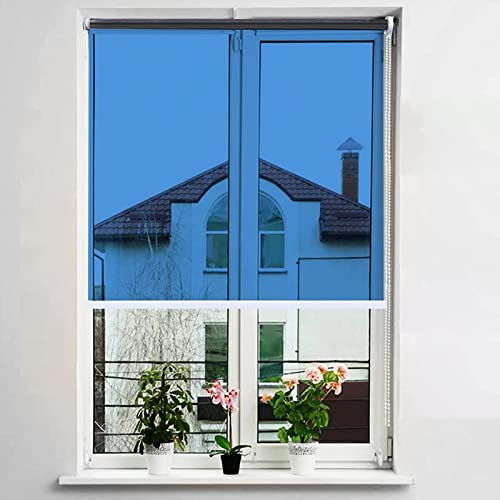 Rollos 180 170 160 150 140 130 120 110 100 90 80 70 60 50 40 Cm Wide One Way Mirror Roller Shades, Waterproof Anti Heat 1 Way Privacy Film Kit With Hardware, Bedroom Kitchen Outside ( Size : 40x200cm/