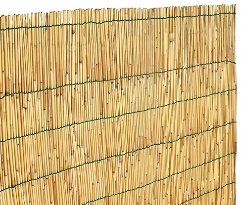 Arella In Canna Cannette In Bamboo Pelato Bambù Naturale Da 5 mm Arelle Canniccio Decorativo Recinzione Giardino Ringhiera Balcone Terrazza Piscina Stuoia Ombreggiante (2.5 x 4 M)