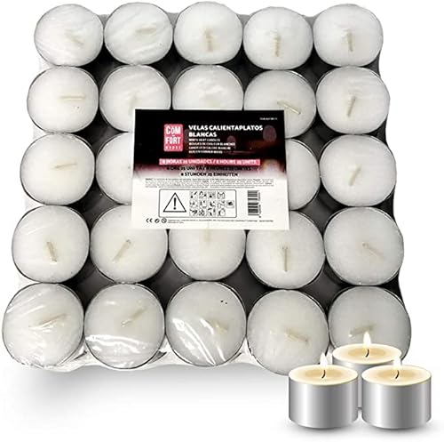 Velas Blancas | Pack velas de 1000 Unidades | Velas de Té Calientaplatos | Tealight | 4 Horas de Duración | Velas Decorativas Sin Perfume |