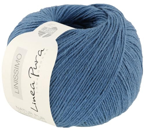 LANA GROSSA Linissimo | Leichtes, locker verzwirntes Baumwoll-Leinengarn | Handstrickgarn aus 50% Baumwolle & 50% Leinen | 50g Wolle zum Stricken & Häkeln | 187m Garn FB12