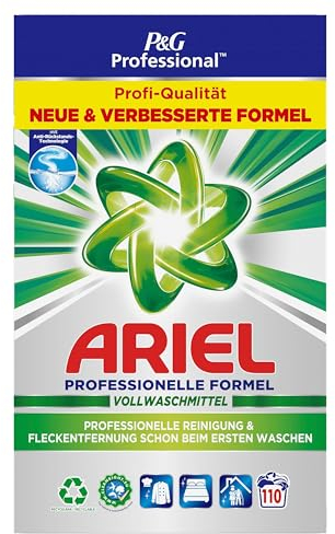 Ariel Professional Waschpulver, Waschmittel Vollwaschmittel, 110 Waschladungen, 6.6 kg, Hervorragende Fleckenentfernung und Reinigung schon ab dem ersten Waschgang