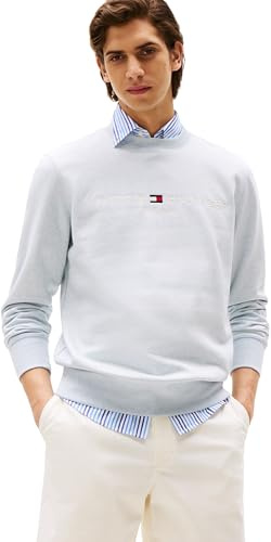 Tommy Hilfiger Felpa Uomo Tommy Logo Senza Cappuccio, Grigio (Bros B0802), XL