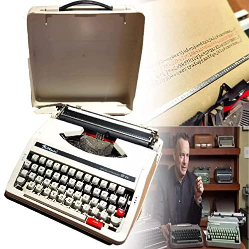 Klassische alte Retro-Schreibmaschine im Vintage-Stil – traditionelle tragbare manuelle Schreibmaschine für Schriftsteller, schlankes und widerstandsfähiges Textverarbeitungsprogramm mit Doppelspule