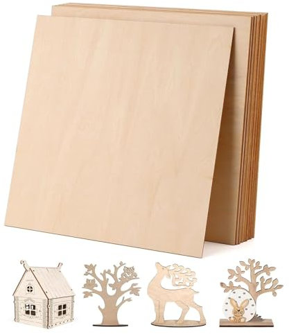 30 fogli di compensato 400 x 400 x 3 mm, legno di tiglio, per progetti laser, fai da te, modello, pittura incisa