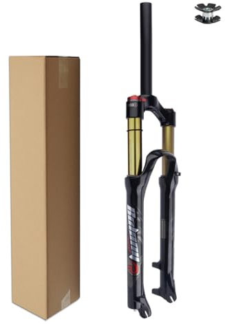 26/27,5/29 Federgabel, Federweg 120 mm, Aluminiumlegierung, 28,6 mm gerades Rohr, QR 9 mm Kronenverriegelung für XC/AM-Mountainbike-Vordergabeln