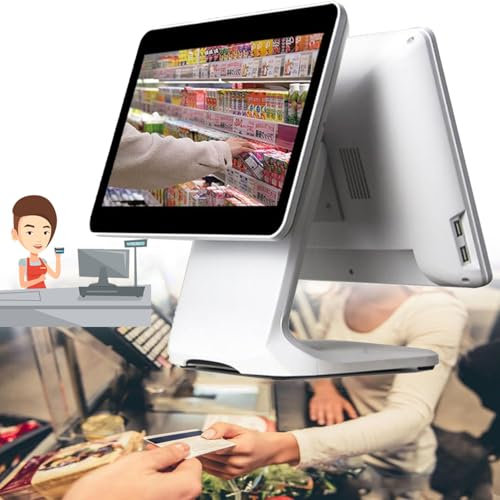 YANGYMM Intelligente Registrierkasse, All-In-One-Registrierkasse, 15,6-Zoll-Touchscreen-Monitor, Pos-Registrierkassenmonitore, für Einzelhandel, Restaurant, Laden-Pos-Systeme für Kleine Unternehmen
