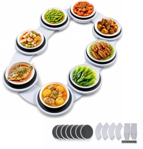 Culnflun Drehplatte, Lazy Susan Drehteller Tablett Abs 360° Drehschale, Tablett Für Lebensmittel Tisch Multifunktional Und Wiederverwendbar Drehteller Für Lange, Rechteckige Tische