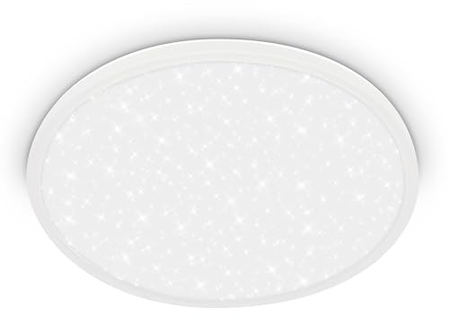 Briloner - Panel LED con luz indirecta, cielo estrellado, luz blanca neutra, lamparas de techo salon, lampara de techo, plafones LED, dormitorio, 37,5x4,5 cm, blanco