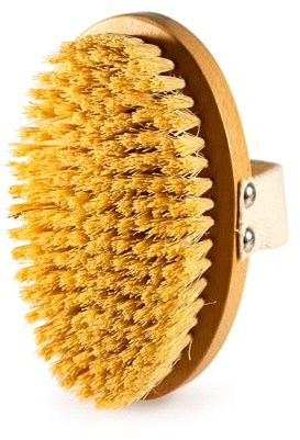 HedHoney Bamboo Dry Brushing Body Brush. Firm Bristle Body Scrub Brush for Softer & Smoother Skin. Stimulates Lymphatic System & Removes Dead Skin Cells.