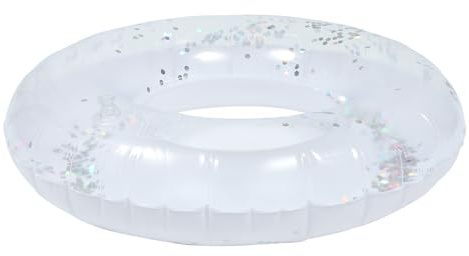 UPKOCH Anillo De Natación De Color Transparente Lentejuelas Flotador Inflable De PVC para Piscina Accesorio para Fiestas Acuáticas