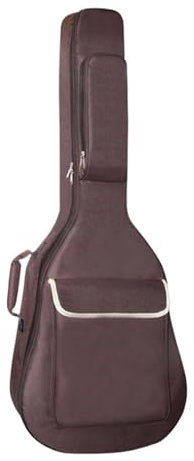 EXKURPOO Gitarrentasche 36/38/39/40/41 Zoll wasserdichter Gitarrenrucksack, Dicke 12 mm Oxford-gepolsterte Baumwoll-Softtragetasche, akustische Schwarze Tasche(40 41 Inch Coffee)