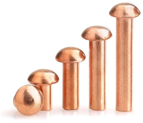 Rivetti a testa tonda massiccia, Rivetti in rame a testa bombata, cilindrica, GB867, confezione da 8 misure M1,5 a M8(40mm,M2 (100 Pieces))