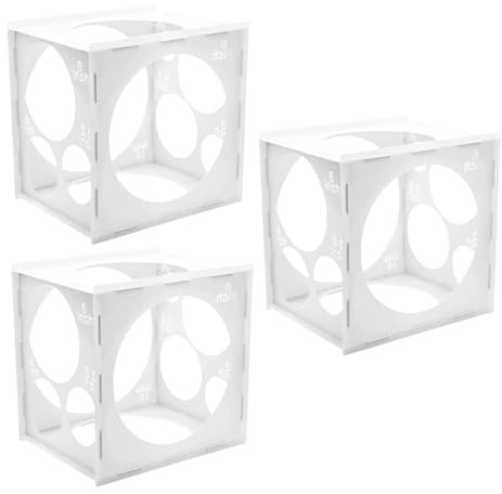 KICHOUSE 3 pezzi Contenitori Trasparenti per Misurazione Palloncini Strumento Compatto per Dimensioni Uniformi per Decorazioni di Archi e Colonne Feste e Compleanni 3 pezzi