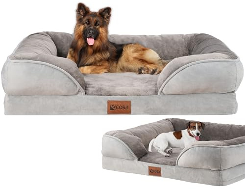 ecosa® Hundebett Waschbar für große, mittelgroße & kleine Hunde Orthopädisches Hundebett Hundekorb, Katzenbett, Hundekörbchen Hundesofa orthopädische Schaumstoffeinlage abnehmbarem waschbarem Bezug
