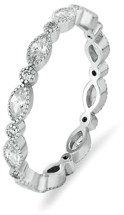Whoiy Goldring Damen mit Moissanite, Verlobungsringe 950 Echtgold Ehering Platin Trauringe Ewigkeit für Frauen Gr. 49 (15.6)