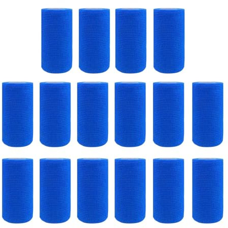 Allruyee Selbstklebender Verband, Sportverband & Bandage |10 cm x 4,5 m | Elastische Fixierbinde, Kohäsive Haftbandage, rutschfest – Sport, Alltag & Tierpflege, Bunt(BLUE)