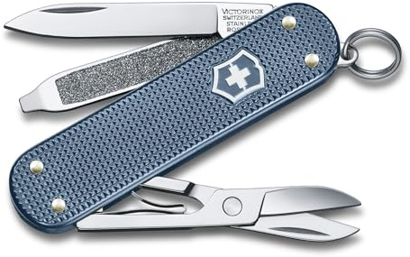 Victorinox Taschenmesser Classic SD Alox Limited Edition 2026, 5 Funktionen, Klein, Swiss Made, Multitool mit Schere, Inkl. Geschenkbox, Glacial Blue