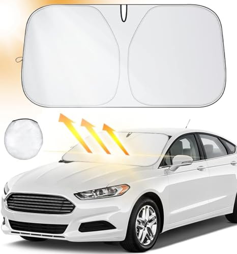 Aonveki Car Windshield Sun Shade, Windscreen Sun Shade, Foldable Car Sun Visor, Block UV Rays, Keep Vehicle Cooler, Easy to Use (53.6 x 25.7 in)