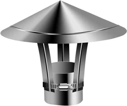 Terminale di Scarico Fumi per Tetto Comignolo Cinese in Acciaio Inossidabile Cappello Canna Fumaria Regolabile Antipioggia Antivento per Stufe Caldaie e Accessori di Fumisteria(180mm)
