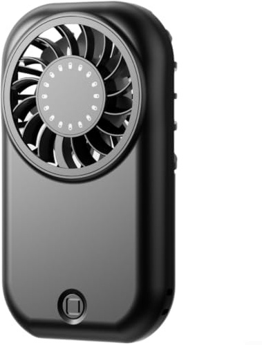 Fauhapyway Ventilador de mano de 5 velocidades de 1200 mAh, recargable por USB, portátil, para mini refrigeración para viajes y oficina (negro)