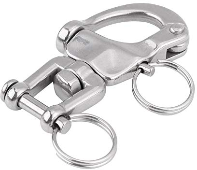 Mousqueton Pivotant Emerillon, Keenso, Acier Inoxydable 316, Maillons Rapides, pour Drisse Voilier, Bateaux, Sports Nautiques, Industrie, Taille 70mm, Robuste et Fiable