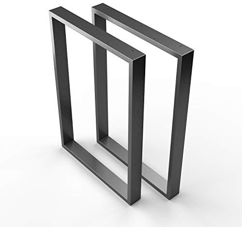 sossai® - Mesa Estructura Acero | 2 Piezas | patas de mesa | carga pesada | Ancho 50 cm x Altura 72 cm | TKK1 | Color: Antracita