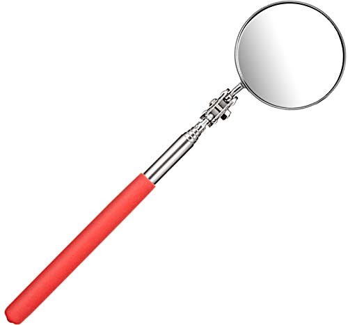 Miroir d'inspection télescopique Automobile Mécanique Outil de Miroir Miroir Rond télescopique Pliant Universel en Acier Inoxydable pour l'entretien des Voitures 150-685mm Diamètre 50mm