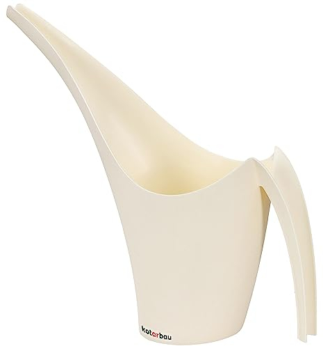KOTARBAU® Annaffiatoio 1,5 litri beige plastica Ovale per Annaffiare i Fiori Annaffiatoio giardino innaffiatoio annafiatoio piante inaffiatoio