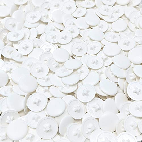 Pozi Screw Cover Caps, Pozidriv Push-Fit Covers for PZ1, PZ2, PZ3, PZ4 & PZ5 Screws, Made in Germany (White, Pozi No.3, 15mm Head x 2.4mm Deep - See Second Image for Size Guide, Pack of 25)