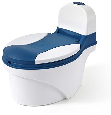 Sobebear Toddler Potty Training Toilet Seat with Soft Cushion Pad and Toilet Paper Storage, Removable Urinal Pot, Portable and Comfortable for Boys and Girls 18+ Months (Green)