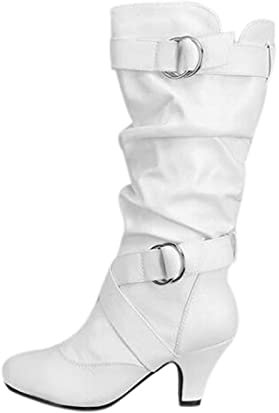 Stiefel Weiß: Schnallen Reißverschluss Quaste Cowboystiefel Westernstiefel Hochzeit mit Absatz Wildleder Winterstiefel Reitstiefel Stiefeletten Halbhoch Vintage Halbschaft Stiefel Trachtenstiefel