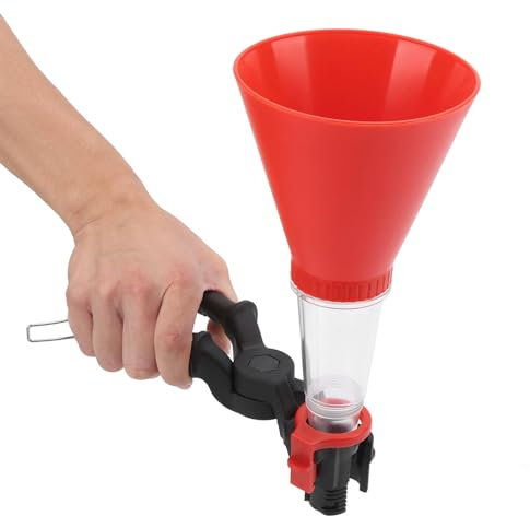 Entonnoir à huile moteur, universel, grand diamètre, entonnoir d'essence pour voiture, entonnoir de remplissage d'urgence pour voitures, véhicules commerciaux, tracteurs (rouge)
