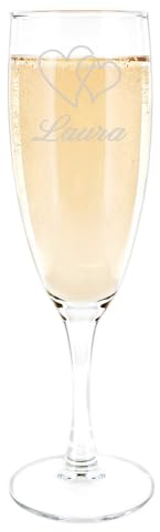 Ocadeau Flute da champagne in vetro personalizzato - Bicchiere da champagne con testo inciso - Bicchiere da champagne personalizzato