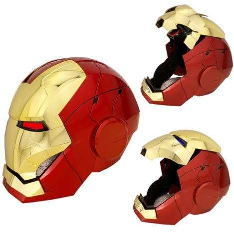 Autoking Iron-Man MK 5 Helm mit Jarvis Sprache, Fernbedienung und Touch-gesteuerter Maske zum Öffnen/Schließen, 1:1 tragbare Superhelden-Maske für Erwachsene, Filmrequisite