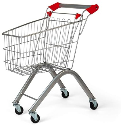 Bigjigs Toys Carrello della Spesa per Bambini - Giocattolo Realistico per Giochi di Ruolo al supermercato, Set da Gioco per la Spesa per Giochi di finzione, Regali per Bambini, età Superiore ai 18