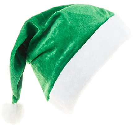 Paopaoldm Niedliche grüne Winter-Weihnachtsmütze, warme Urlaubsmütze für Nikolausmütze mit Ball, Plüsch-Kopfbedeckung für Erwachsene und Kinder, niedliche grüne Weihnachtsmannmütze, Erwachsene, Baby,
